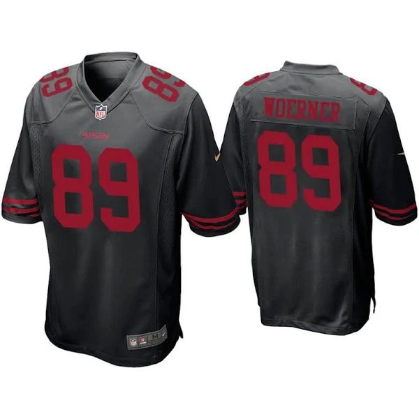Men San Francisco 49ers #89 Charlie Woerner Nike Black Player Game NFL Jersey->san francisco 49ers->NFL Jersey